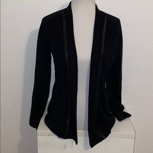 Modern classic black Calvin Klein knit cardigan